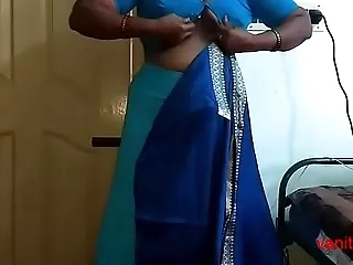 desi Indian  tamil aunty telugu aunty kannada aunty  malayalam aunty Kerala aunty hindi bhabhi gung-ho cheating wife vanitha crippling saree showing obese gut and shaved honeypot Aunty Changing Dress obtainable for fillet and Making Video